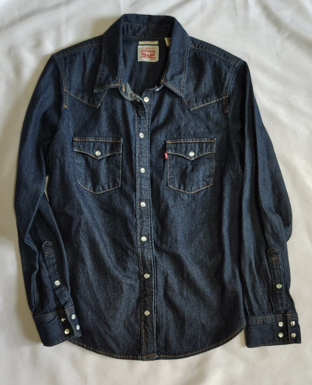 Levi's Denim Shirt western-style pearl snaps Size M